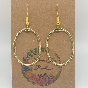 Gold Toned .925 Sterling Silver Hook Wire Earrings with Abstract Novelty Charms.